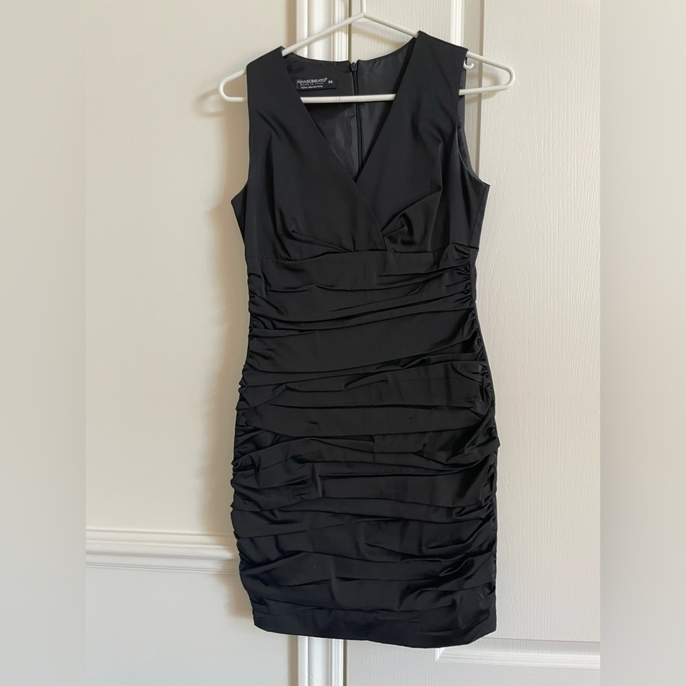 Black satin type dress